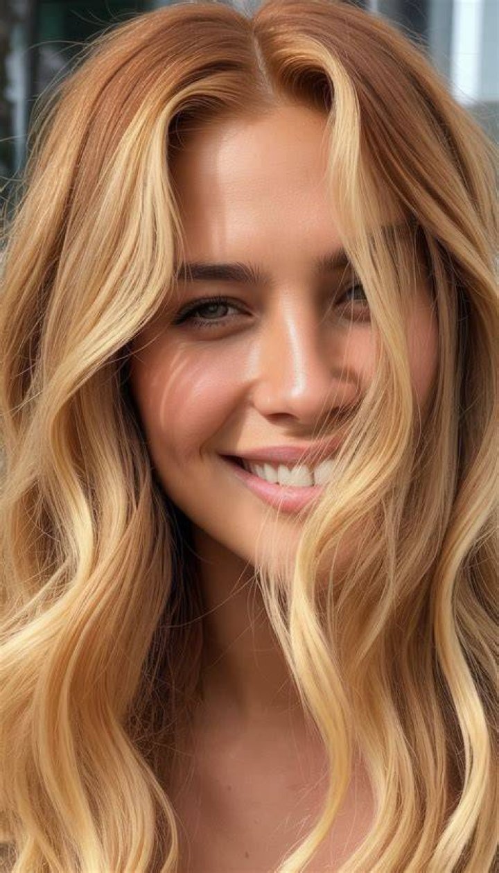 Sleek:&nbsp;Her golden blonde hair looked sleek as it cascaded down her back. She secured her locks in place with a tiny headband